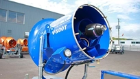 New HKD Blue Trailer Cannon up close,Side of new HKD Blue Trailer Cannon,Side of Trailer Cannon for Sale,New HKD Blue Trailer Cannon ready for work